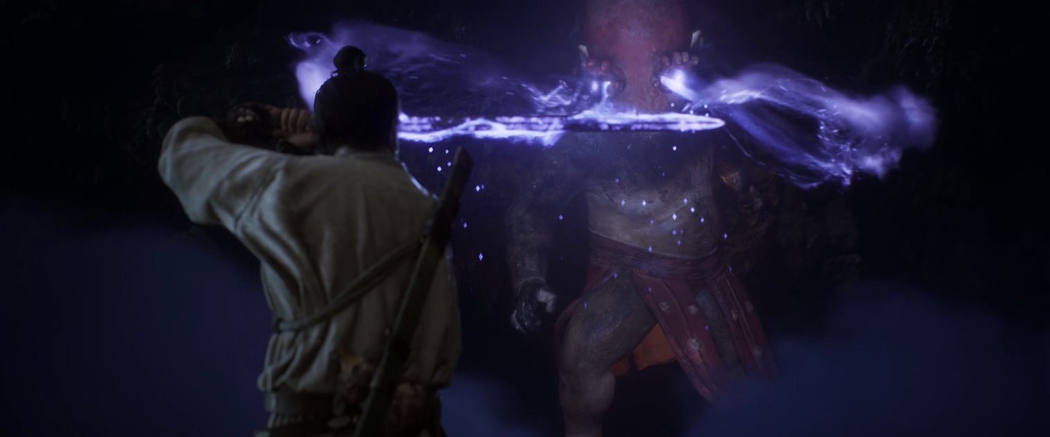 The swordsman channels ghostly spirits through his blade